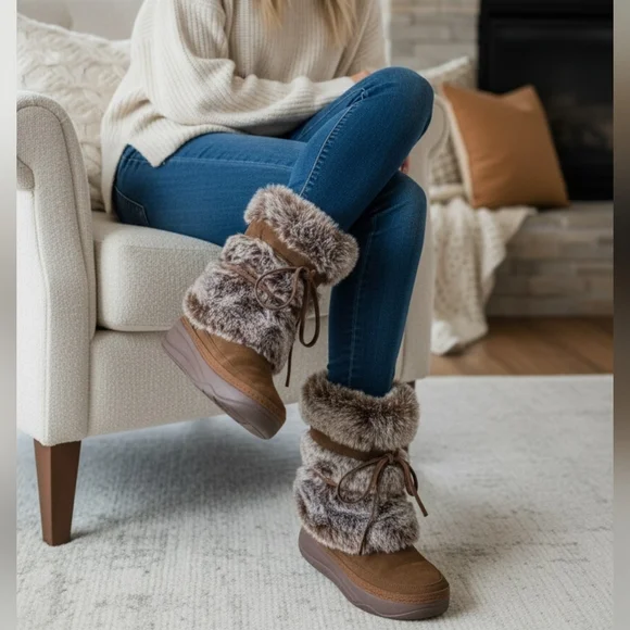 Skechers Brown Winter Boots. Sz.6 - Picture 2 of 12